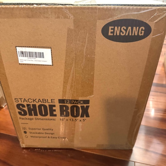 12 Pack LG Shoe Storage Box, Clear Plastic Stackable Shoe Organizer for Closet - Picture 7 of 12